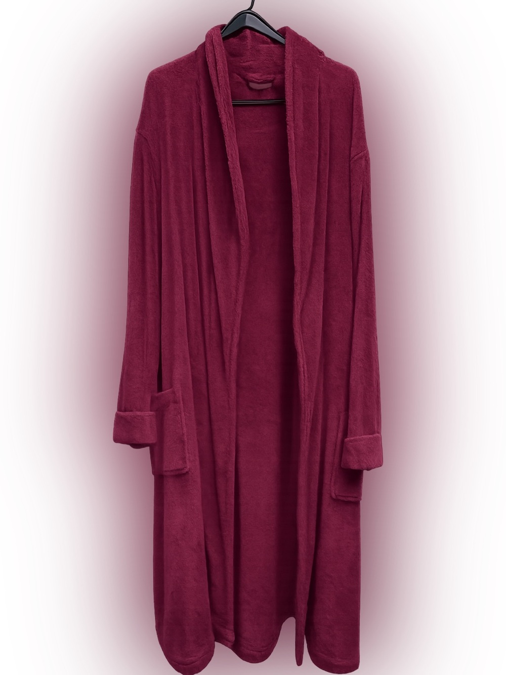 L.L.Bean Men’s Burgundy Plush Fleece Robe Size XXL Missing Belt
